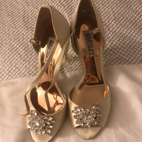 Badgley Mischka jeweled heels - Picture 1 of 3